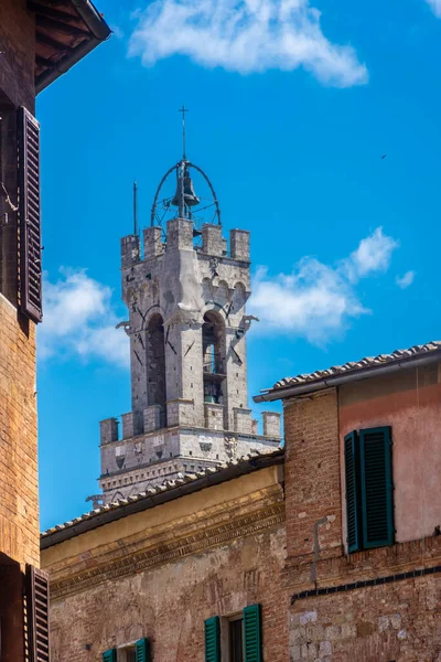 Torre Del Mangia Πύργος Του Δημαρχείου Της Σιένα Ιταλία — Φωτογραφία Αρχείου