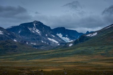 Landscape of the mountains and tundra of the Jotunheimen Plateau, central Norway