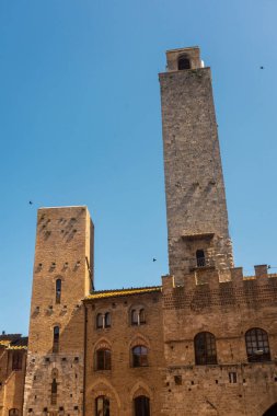 Ancient medieval tower in the town center of San Gimignano, Tuscany, Italy