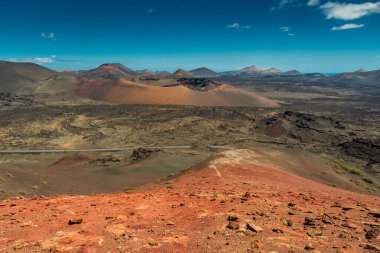 Volkanik manzara Timanfaya Ulusal Parkı, Lanzarote, Kanarya Adaları, İspanya