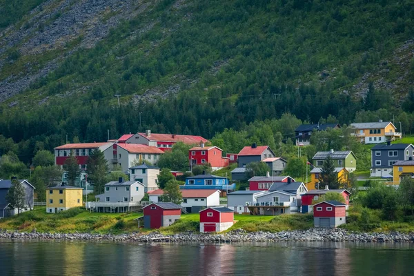 Gryllefjord Halászfalu Senja Sziget Norvégia — Stock Fotó