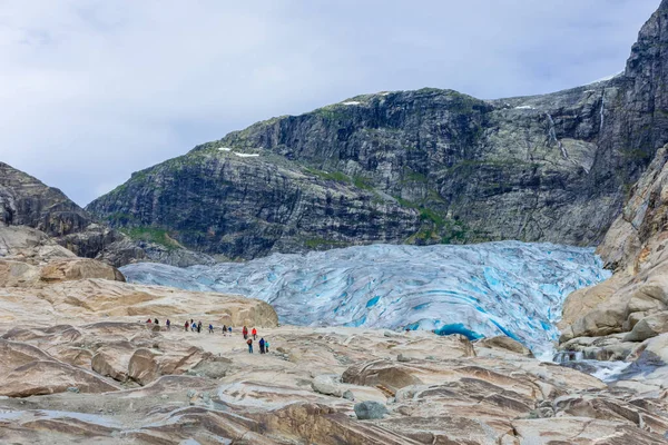 Nigardsbreen Glacier Beautiful Blue Melting Glacier Jostedalen National Park Norway – stockfoto