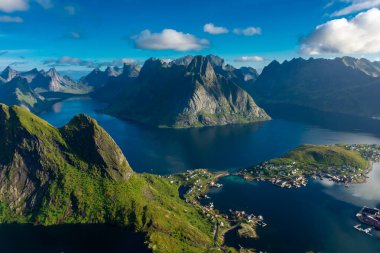 Lake of the Reinebringen Mount on the top of the Lofoten Islands, Norway