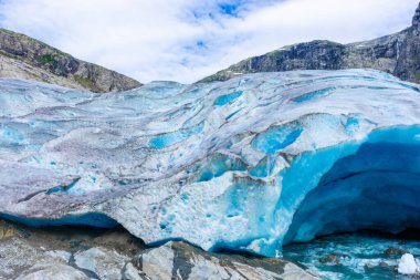 The Nigardsbreen Glacier, beautiful blue melting glacier in the Jostedalen National Park, Norway