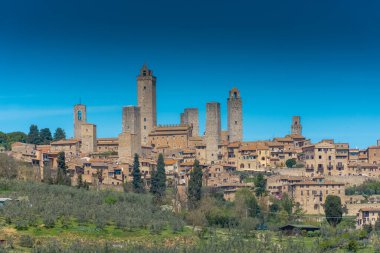 Beautiful cityscape with the medieval towers of San Gimignano town in Tuscany, Italy