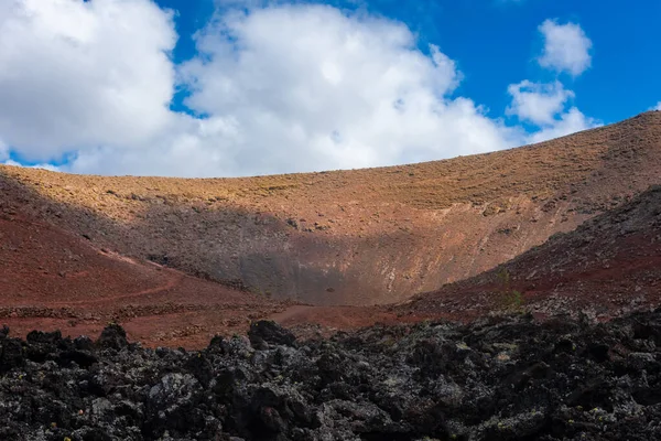 Lava Sea Volcanoes National Park Lanzarote Kanári Szigetek Spanyolország — Stock Fotó