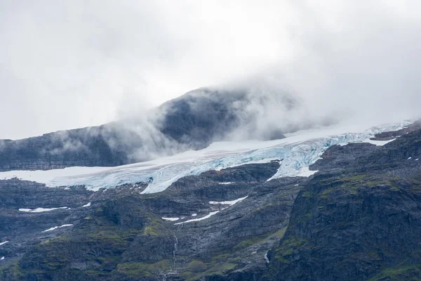 View Jostedalen Glacier Melting Lovatnet Lake Norway — Stock fotografie