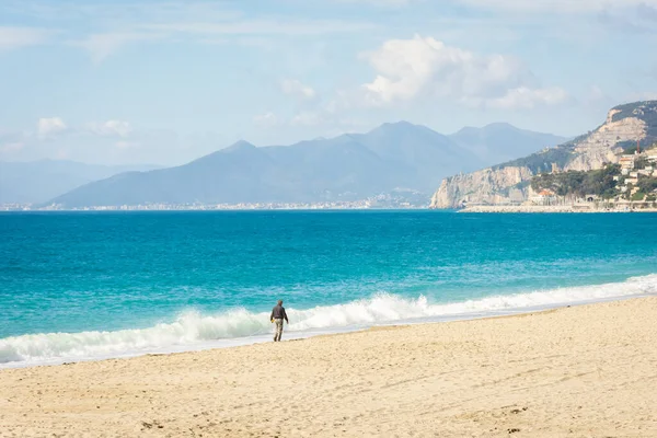 意大利利古里亚海 维罗提美丽的原始海滩 — 图库照片
