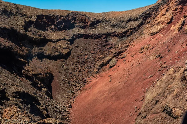 Krater Vulkanen Timanfaya Lanzarote Spanien — Stockfoto