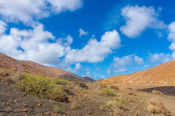 Dramatic Landscape Viewed Top Caldera Blanca Volcano Lanzarote Canary Islands — Stock Fotó