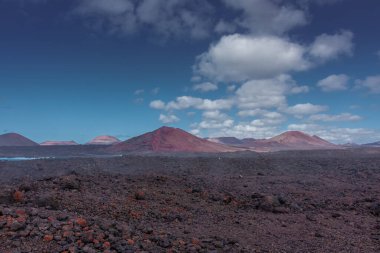 Lanzarote, Kanarya Adaları, İspanya 'daki Los Hervideros volkanik manzarası