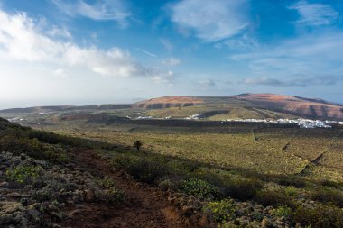 İspanya, Lanzarote 'un volkanik manzarası