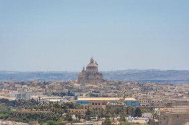 Gozo Katedrali ve yukarıdan Victoria Şehri, Malta
