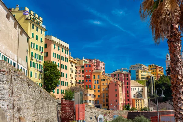 Színes Házak Genova Liguria Olaszország — Stock Fotó