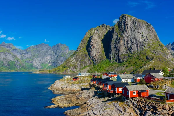 The little fishermen village with red houses of Hamnoy, in the Lofoten Islands, Norway