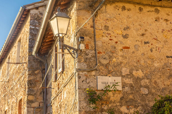 House in the medieval town of Monteriggioni, Tuscany, Italy