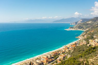 İtalya, Sentiero del Pellegrino 'dan Varigotti ve Ligurian Denizi kıyıları