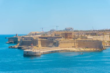 Valletta, Malta 'dan Ricasoli Kalesi manzarası