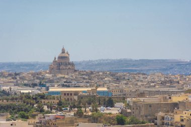 Gozo Katedrali ve yukarıdan Victoria Şehri, Malta