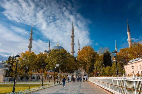 Istanbul Turquie Octobre 2022 Belle Vue Automnale Mosquée Bleue Depuis — Photo