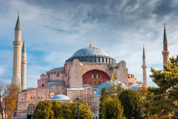 stock image Beautiful autumnal view of Hagia Sophia, Istanbul, Turkey