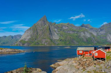 The little fishermen village with red houses of Hamnoy, in the Lofoten Islands, Norway