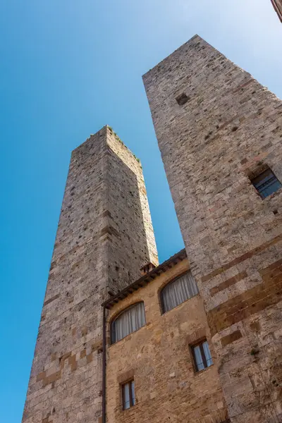 Ancient medieval tower in the town center of San Gimignano, Tuscany, Italy