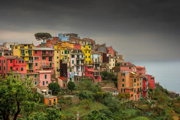 Renkli bir köy olan Corniglia 'da Cinque Terre, Liguria, İtalya