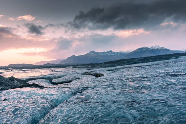 Espectacular Amanecer Sobre Parque Nacional Glaciar Vatnajokull Islandia — Foto de Stock