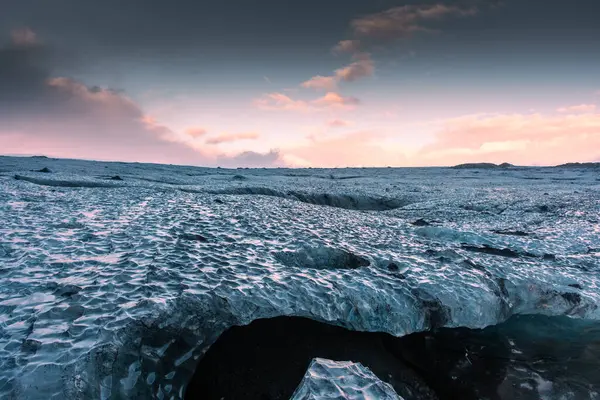 Espectacular Amanecer Sobre Parque Nacional Glaciar Vatnajokull Islandia — Foto de Stock