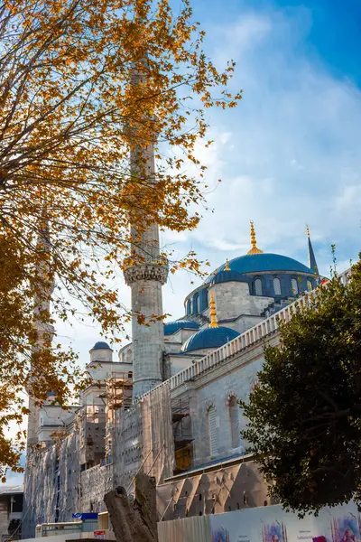 Mavi Cami 'nin Sonbahar manzarası, İstanbul, Türkiye