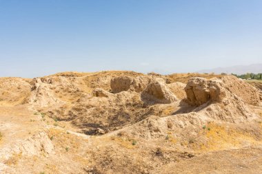 Antik Panjakent kalıntıları, Tacikistan 'daki eski yerleşim yerleri.