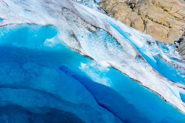 Detail Nigardsbreen Glacier Beautiful Blue Melting Glacier Jostedalen National Park – stockfoto