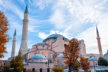 Ayasofya 'nın güzel sonbahar manzarası, İstanbul, Türkiye