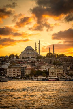 Günbatımında İstanbul 'un inanılmaz silueti, Süleyman Camii, Türkiye