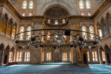 İstanbul, Türkiye 'deki Nuruosmaniye Camii' nin güzel iç mekanı