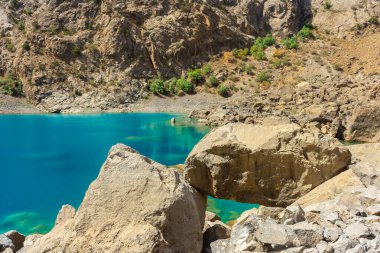 Crystal clear water of the Seven Lakes, Fann Mountains, Tajikistan clipart