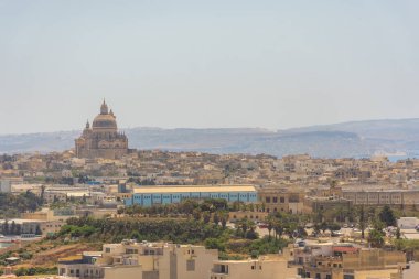 Gozo Katedrali ve yukarıdan Victoria Şehri, Malta