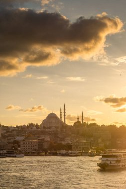 Günbatımında İstanbul 'un inanılmaz silueti, Süleyman Camii, Türkiye