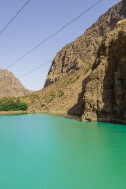 Crystal clear water of the Seven Lakes, Fann Mountains, Tajikistan clipart