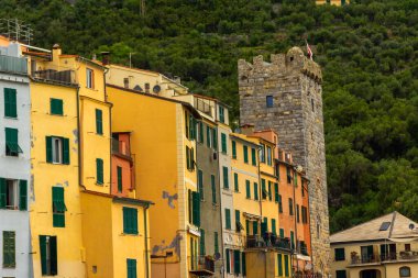 Portovenere, Italy, 1 May 2023: The colorful buildings of Portovenere, ligurian town clipart