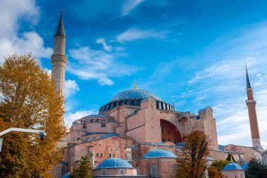 Ayasofya 'nın güzel sonbahar manzarası, İstanbul, Türkiye