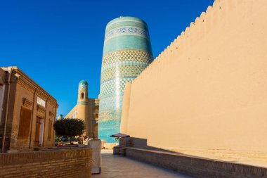 Özbekistan 'ın tarihi Khiva merkezi Itchan Kala manzarası