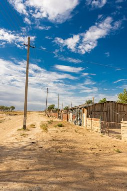 Özbekistan 'ın Aral Denizi topraklarına bağlı Qubla-Ustyurt köyü
