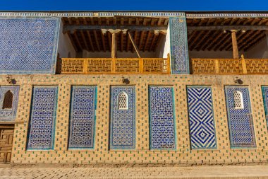 Özbekistan 'ın tarihi Khiva merkezi Itchan Kala manzarası