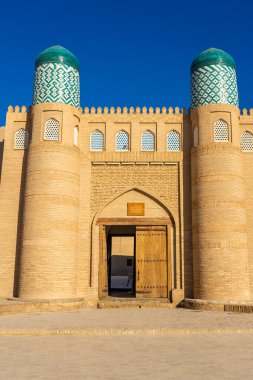 Özbekistan 'ın tarihi Khiva merkezi Itchan Kala manzarası