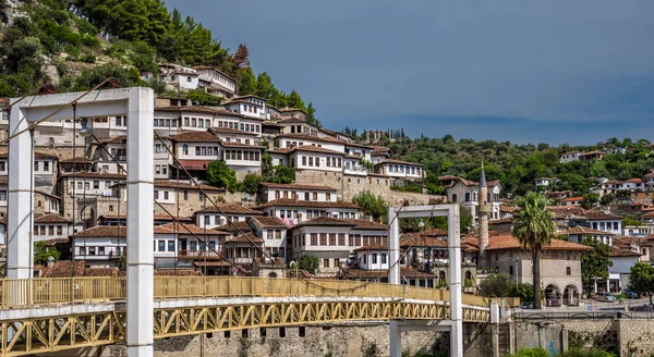 Traditionele Balkan Huizen Historische Oude Stad Van Berat Albanië — Stockfoto