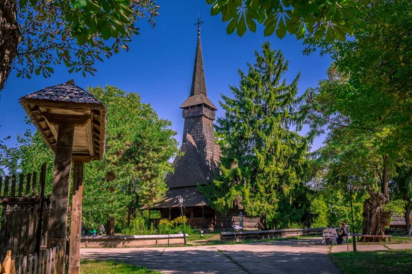 Église Bois Dragomiresti Dans Musée Village Dans Musée Village National — Photo