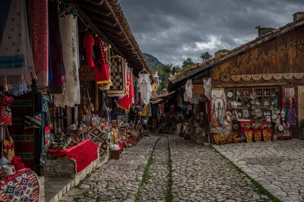 Kruje Albânia Novembro 2022 Tradicional Mercado Otomano Kruja Cidade Natal — Fotografia de Stock