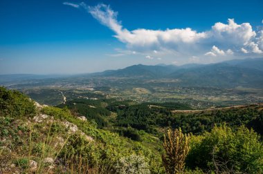 Üsküp 'ün Vodno Dağı' ndan muhteşem manzara manzarası. Yüksek kalite fotoğraf